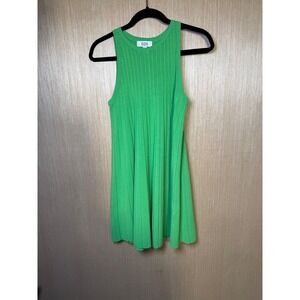 COS Womens XS Green Ribbed Knit‎ Sleeveless Dress Casual Mini A Line